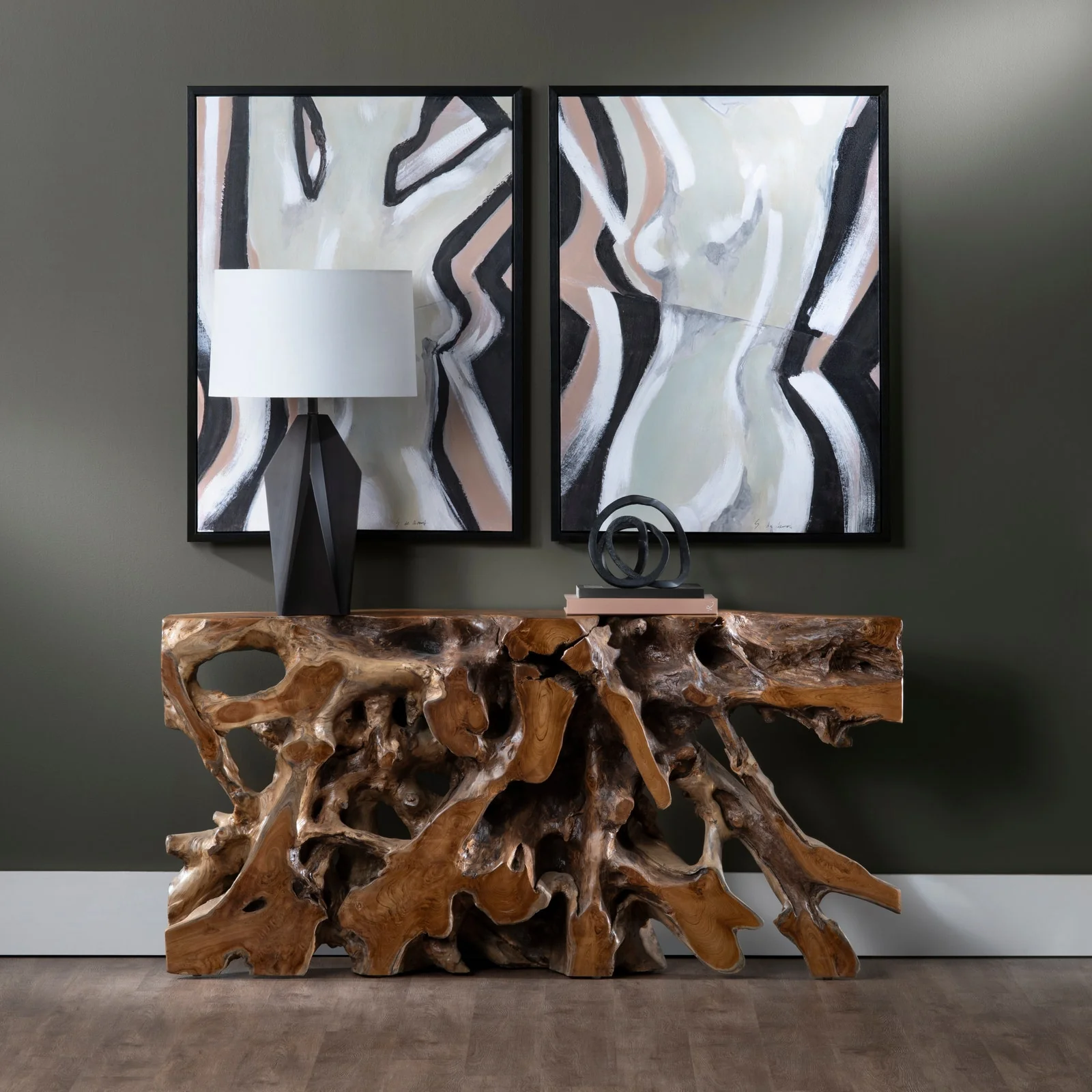 Crestview Collection Taryn Modern Rustic Console Table