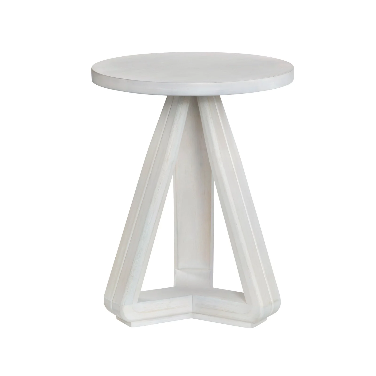 Crestview Collection Triad White Wood Round Accent Table - Image 2