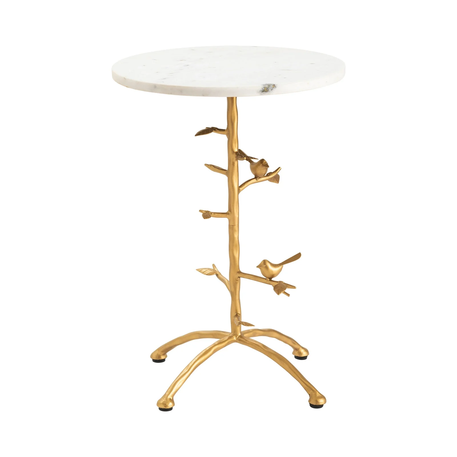 Crestview Collection Tweety Bird White Marble Round Accent Table - Image 2
