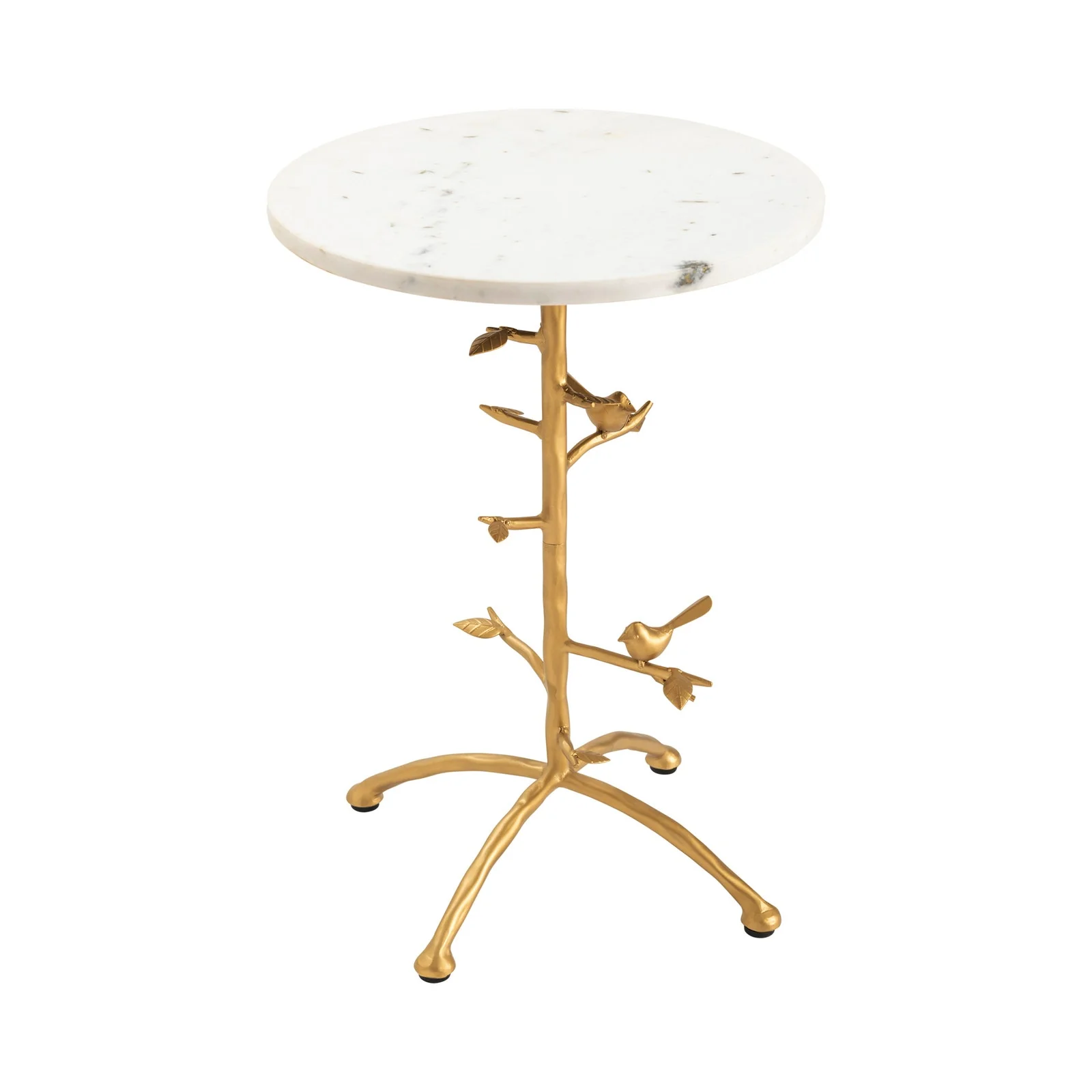 Crestview Collection Tweety Bird White Marble Round Accent Table - Image 4