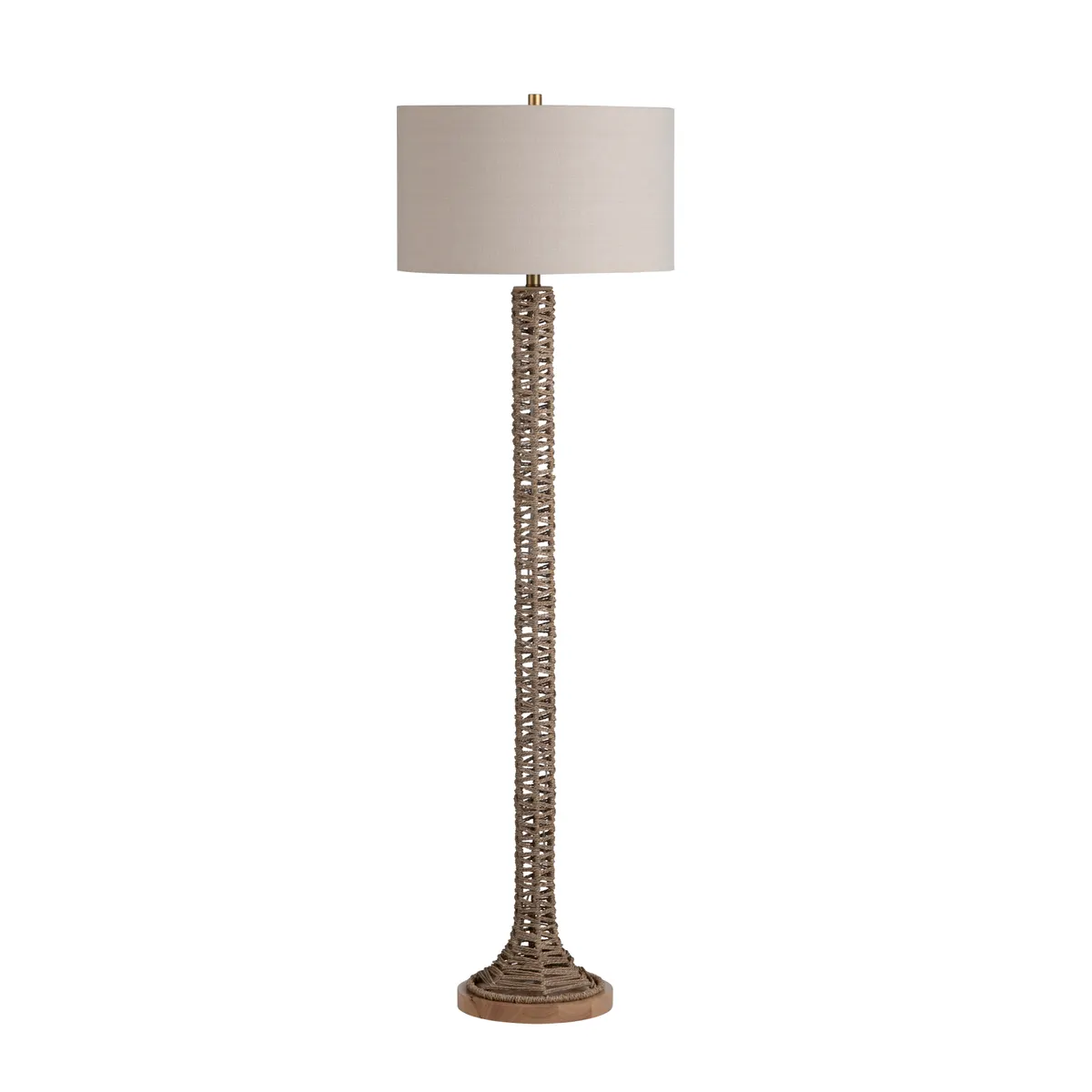 Crestview Collection Tyrien Rope Floor Lamp With Linen Shade - Image 5