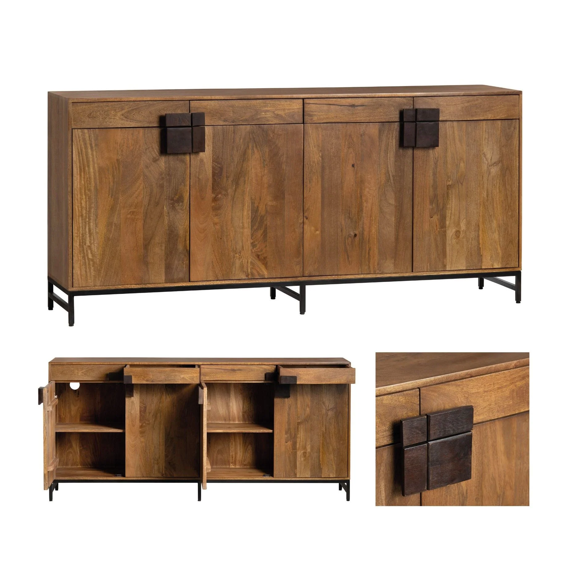 Crestview Collection Ventura 4- Door, 4- Drawer Media Credenza - Image 6