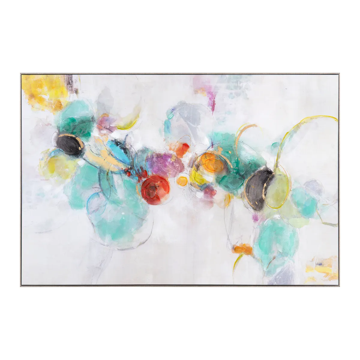 Crestview Collection Vibrant Rings Canvas Painting Wall Art - Image 2