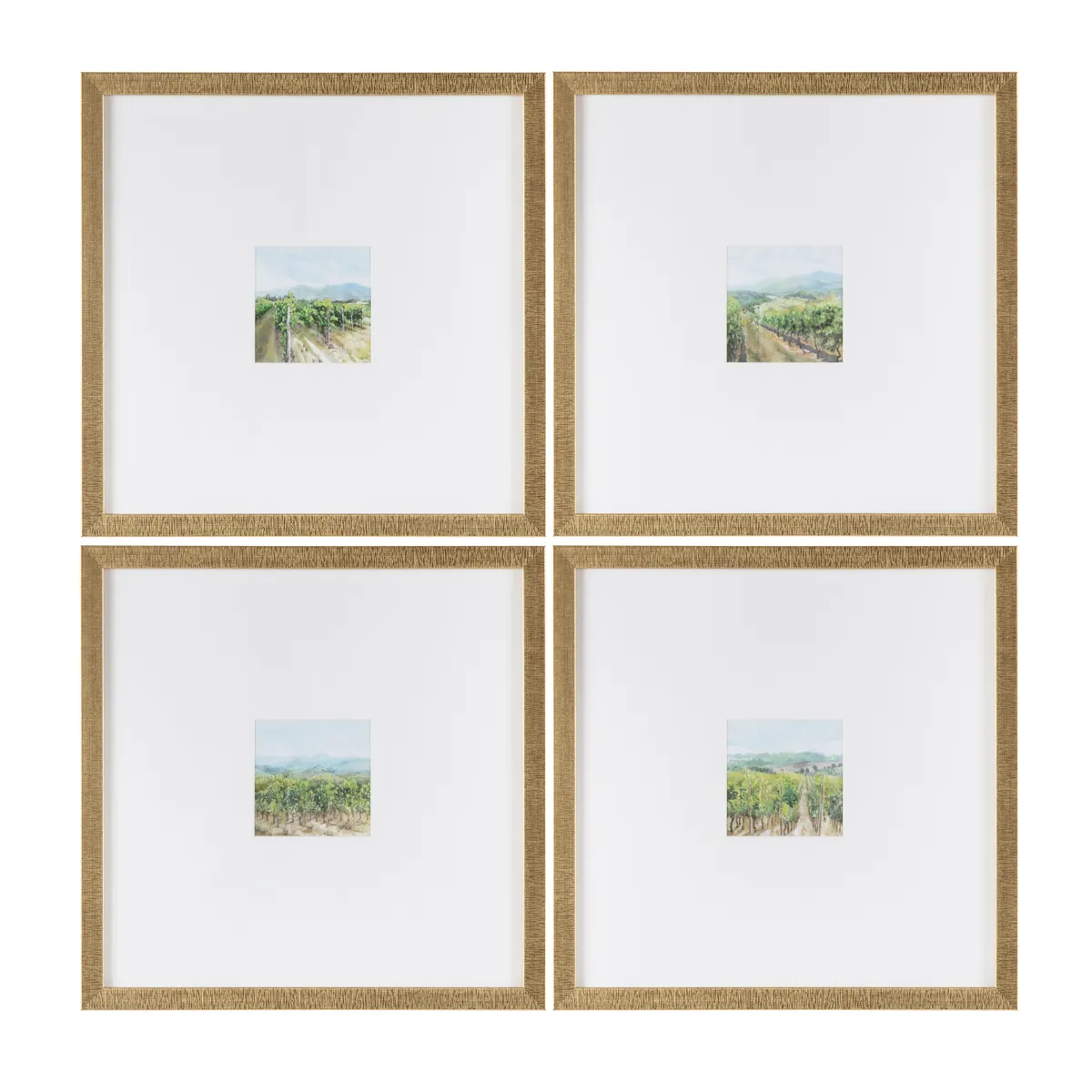 Crestview Collection Vineyards Mini Prints Wall Art ~ Set Of 4