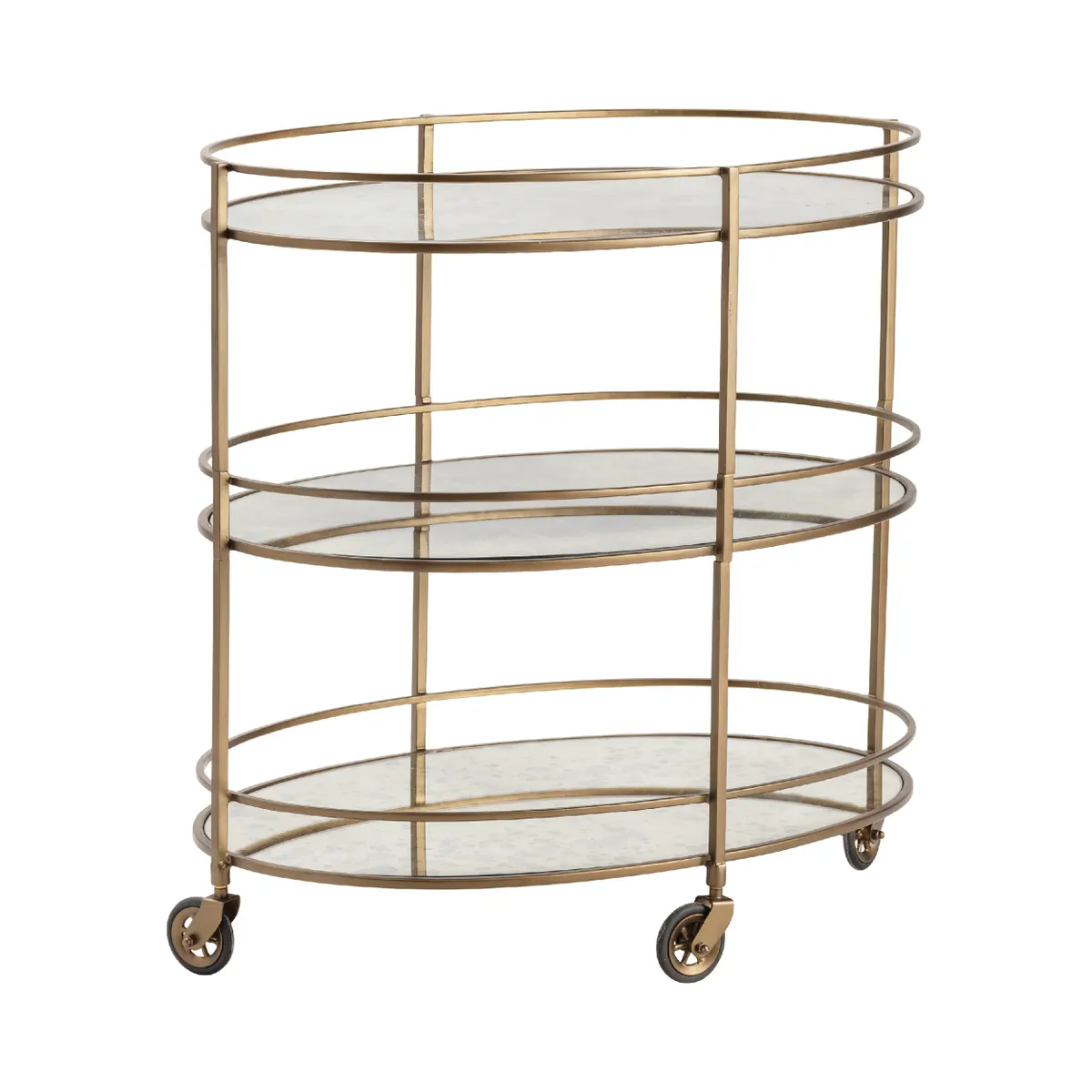 Crestview Collection Waterford Antique Mirror Shelves Bar Cart - Image 6