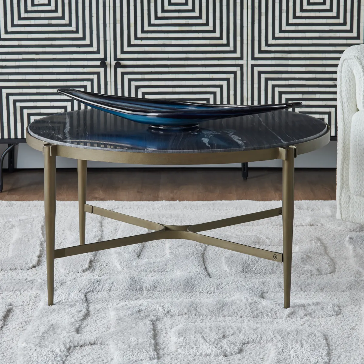 Crestview Collection Wescott Blue Glass Tray - Image 2
