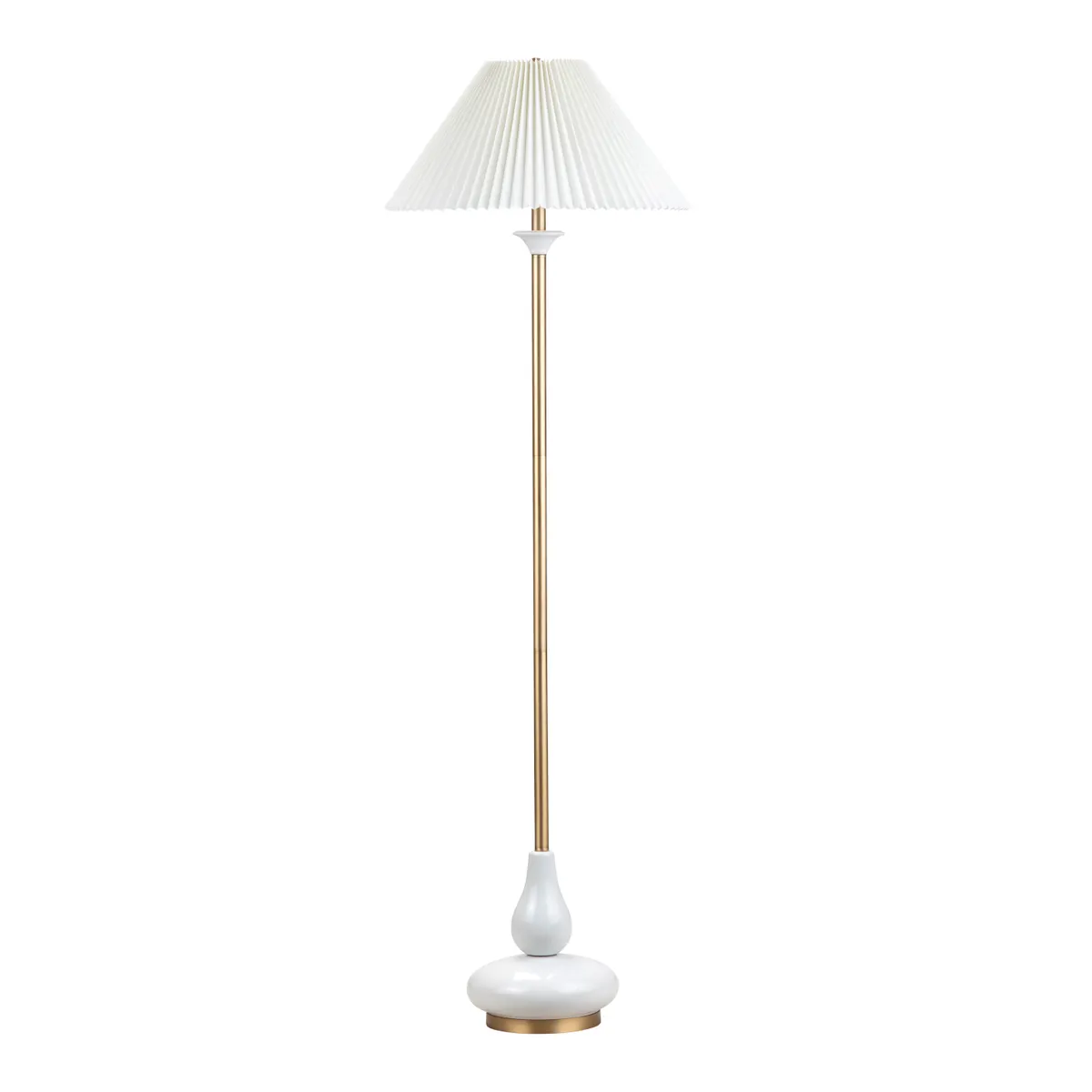 Crestview Collection Wesley White and Gold Floor Lamp - Image 4