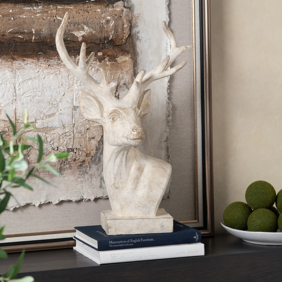 Crestview Collection White Hart Sculpture