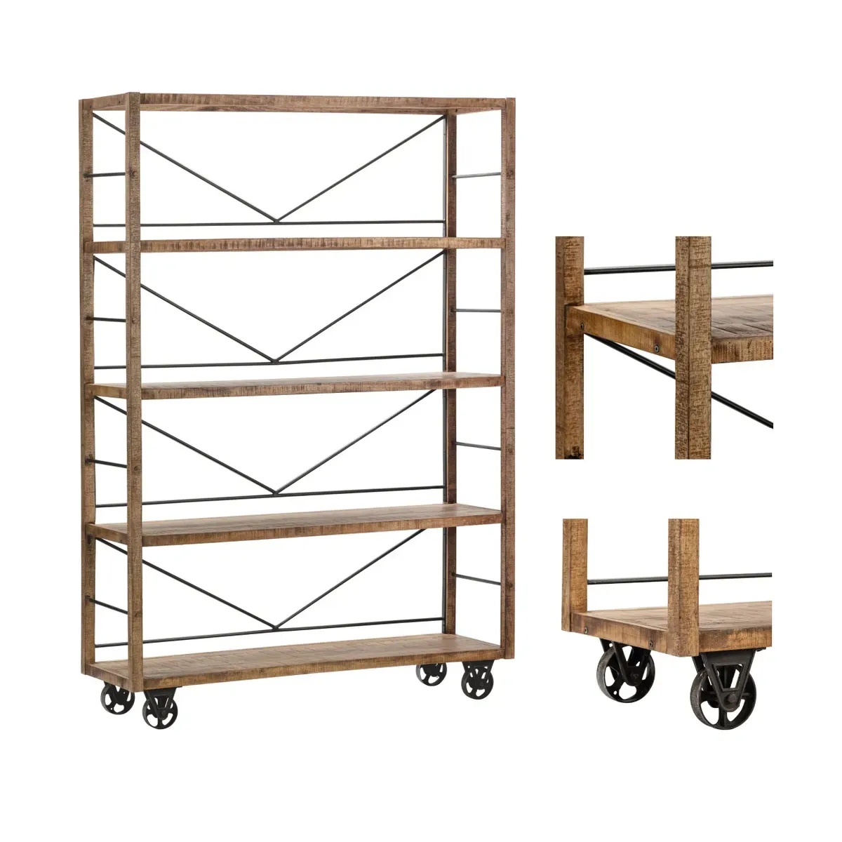 Crestview Collection Winslow Wheeled Bookcase - Image 7