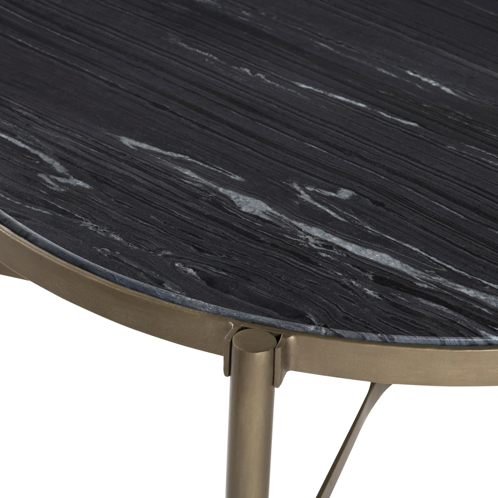 Crestview Collection Xander Natural Black Marble Coffee Table - Image 4
