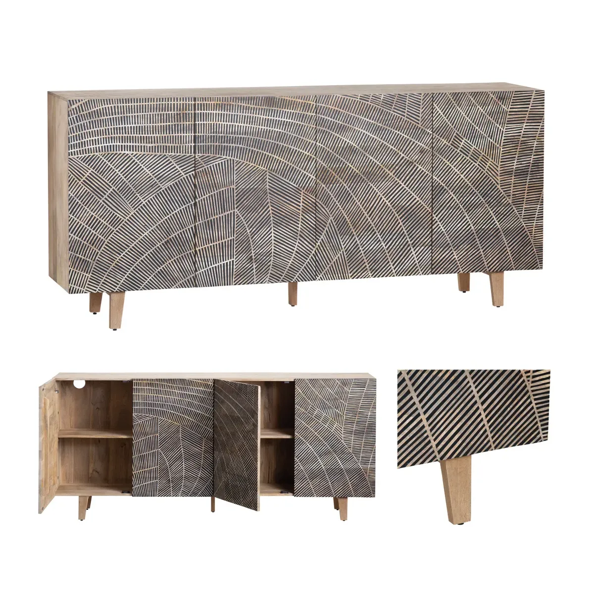 Crestview Collection Zambia Four- Door Sideboard - Image 6