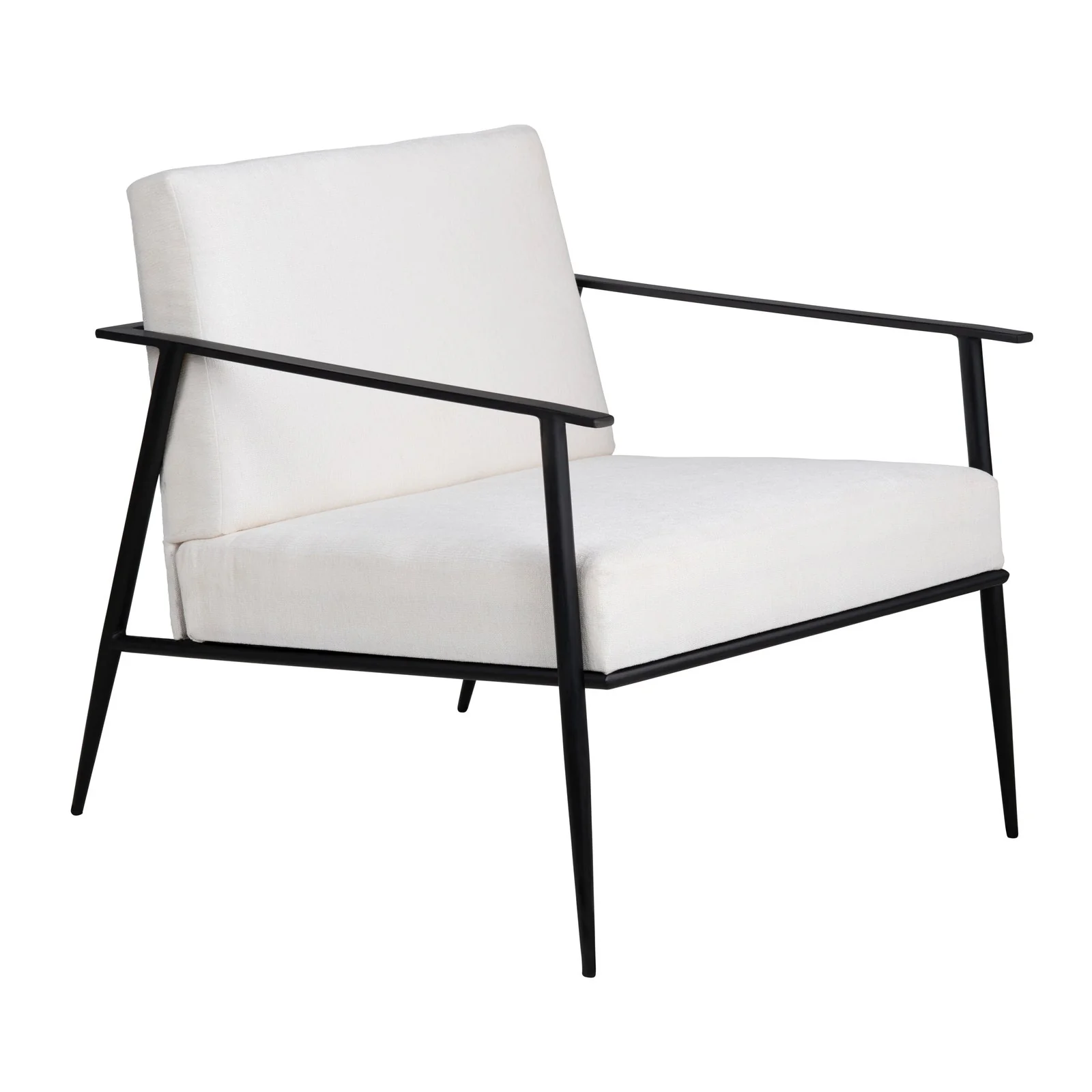 Crestview Collection Zara White Cushioned Accent Chair with Black Iron - Image 2