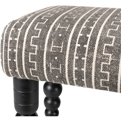 Surya Dakar Rustic Modern Hand Woven Fabric Bench With Black Wood Base DKR-002 - Image 4