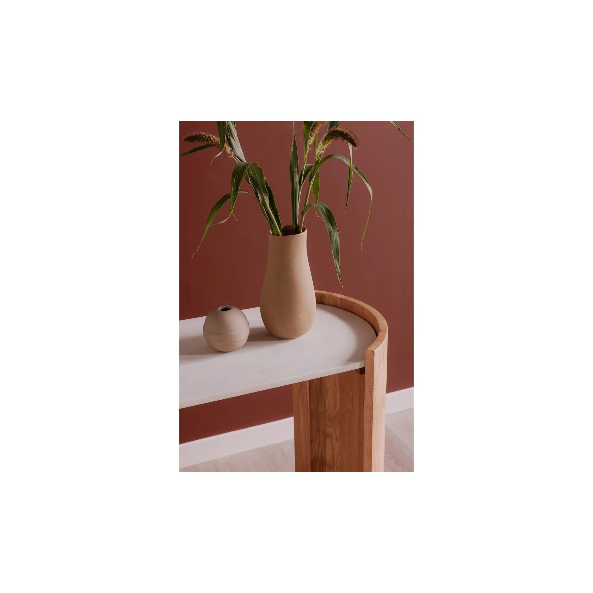 Moe’s Home Collection Dala Marble and Oak Console Table - Image 3