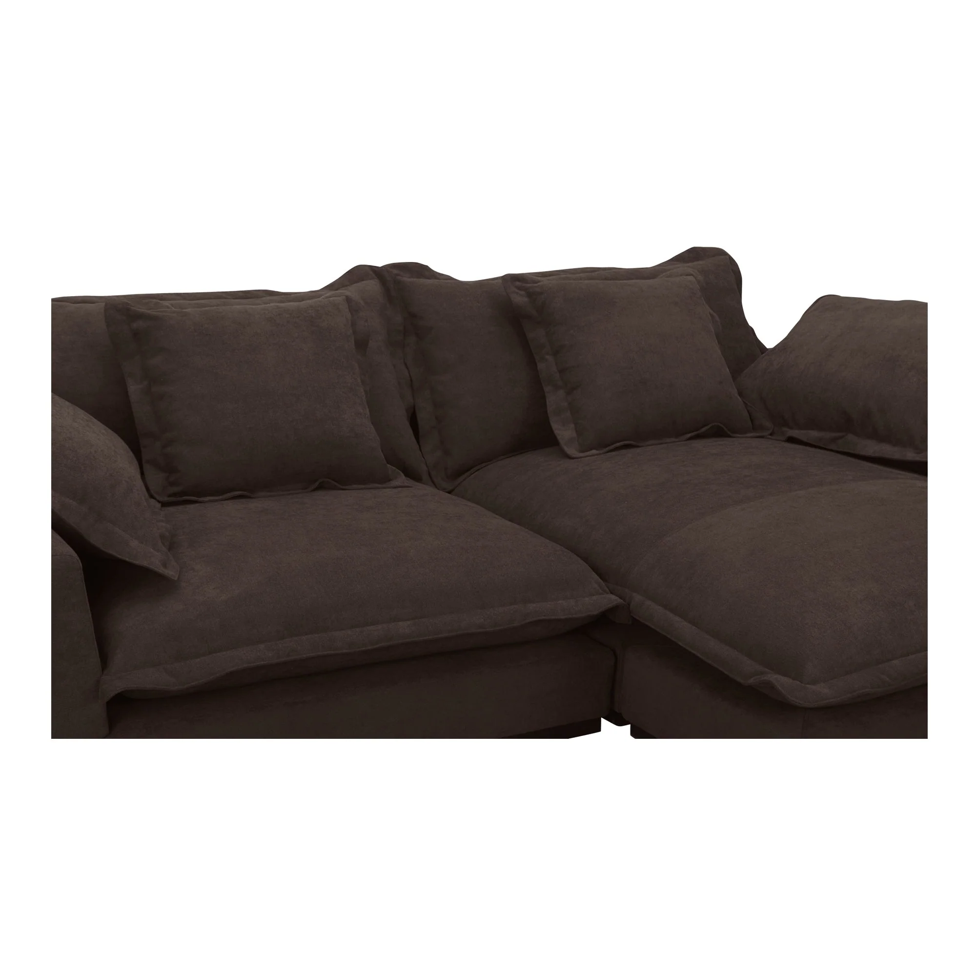 Moe's Home Collection Daydream Sectional ~ Dark Brown Performance Fabric - Image 6