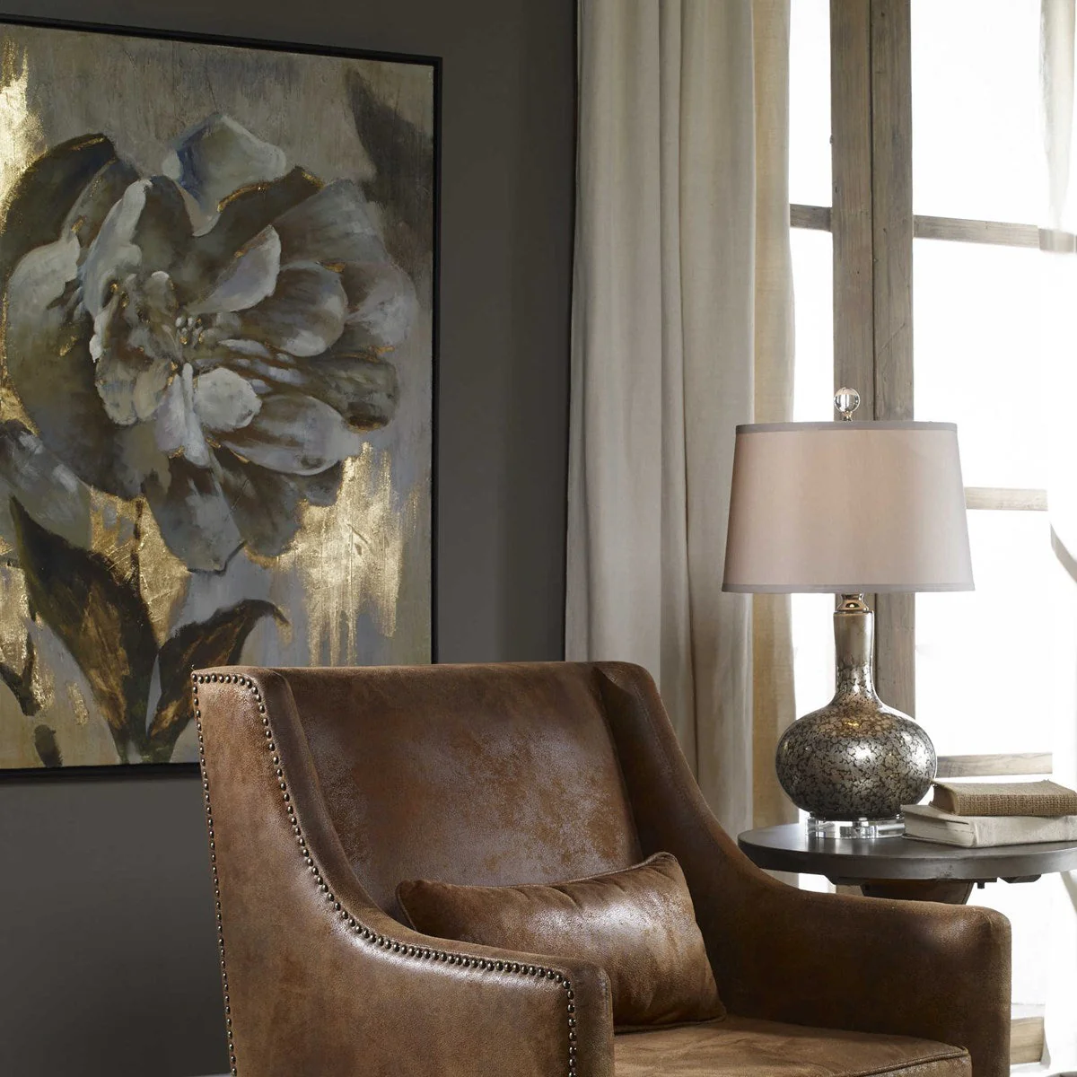 Uttermost Dazzling Floral Contemporary Hand Painted Canvas - Image 6