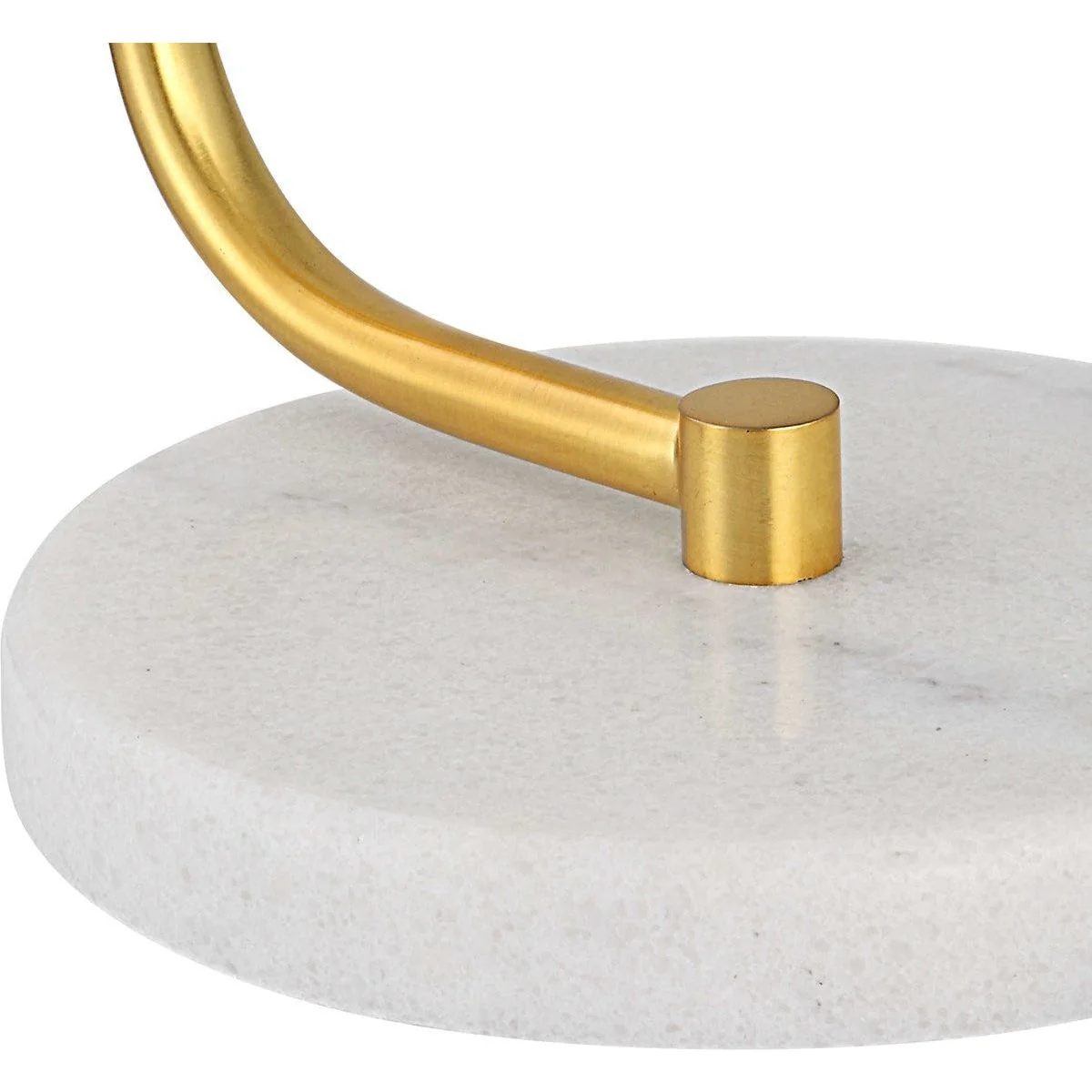 Casa Bella Living White Metal Cone Shade with Gold and White Marble Base Modern Desk Lamp - Image 8