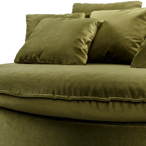 Surya Drancy Modern Olive Velvet Lounger Chair - Image 2