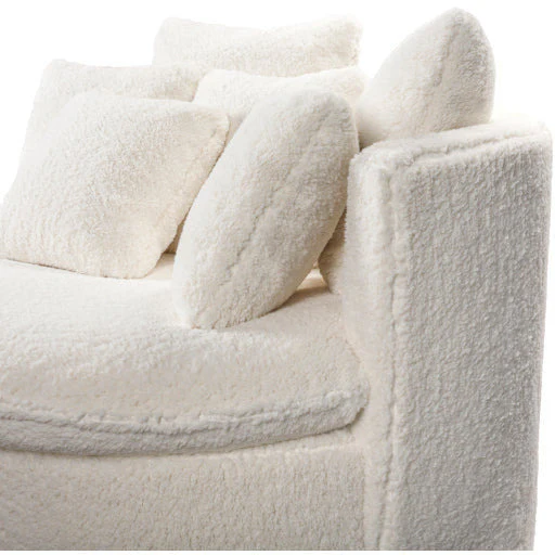 Surya Drancy Modern Ivory Sherpa Lounger Chair - Image 3