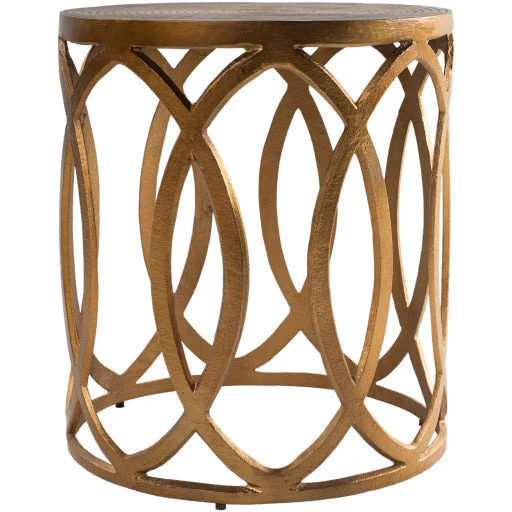 Surya Earnshaw Modern Metallic Brass Round Accent Side Table EAW-001 - Image 6