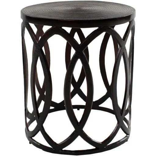 Surya Earnshaw Modern Charcoal Gray Metal Round Accent Side Table EAW-004 - Image 2