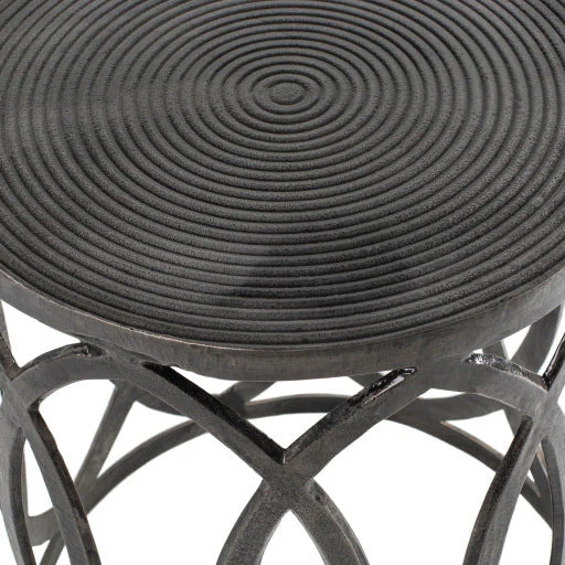 Surya Earnshaw Modern Charcoal Gray Metal Round Accent Side Table EAW-004 - Image 4