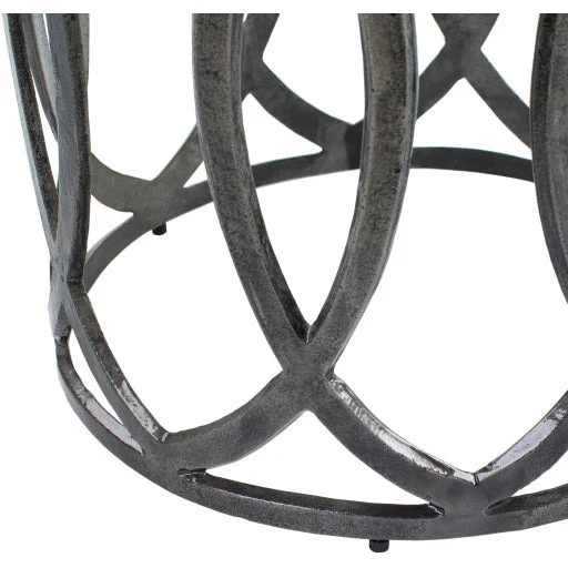 Surya Earnshaw Modern Charcoal Gray Metal Round Accent Side Table EAW-004 - Image 8