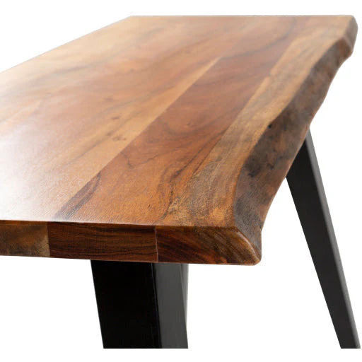 Surya Edge Modern Natural Wood Top With Black Steel Base Console Table DGE-002 - Image 4