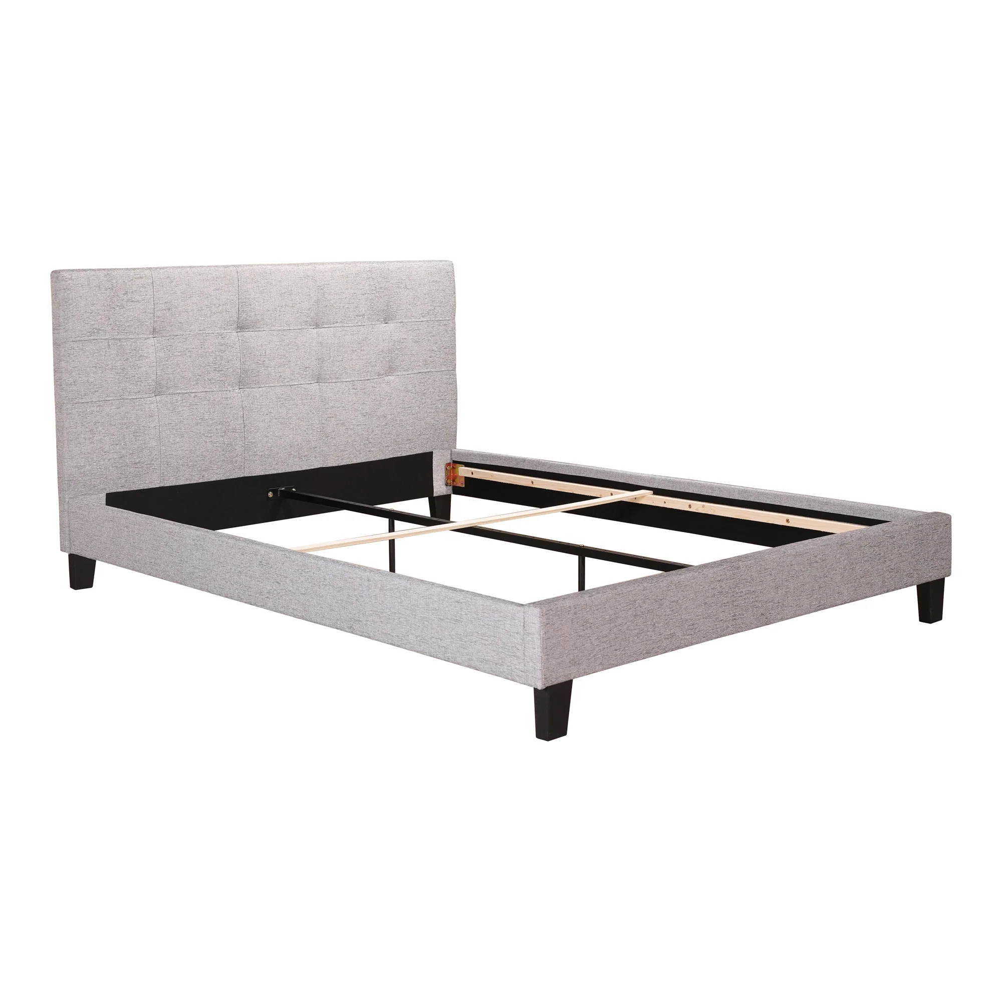 Moe's Home Collection Eliza Grey Tufted Upholstered Queen Size Bed - Image 6