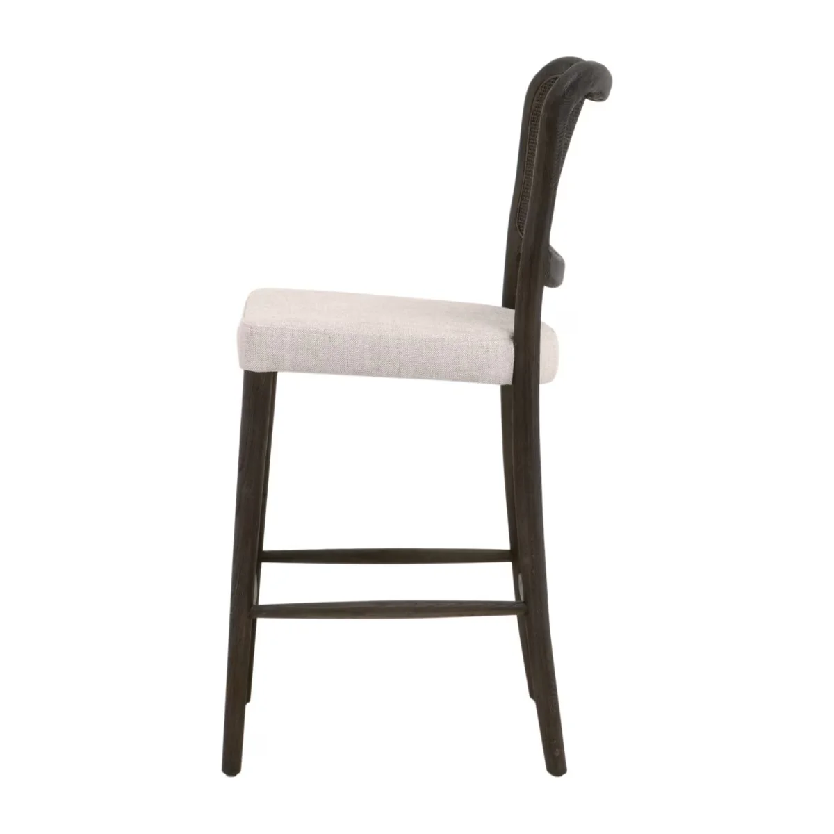 Essentials For Living Cela Counter Stool ~ Bisque With Matte Brown Oak & Matte Brown Cane Frame - Image 3