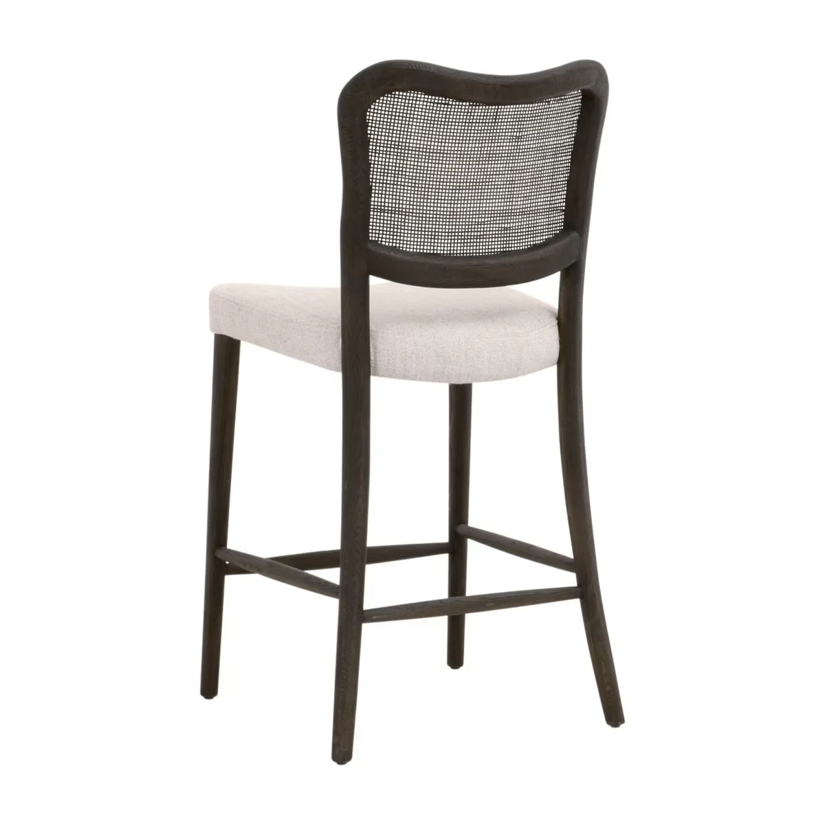 Essentials For Living Cela Counter Stool ~ Bisque With Matte Brown Oak & Matte Brown Cane Frame - Image 4