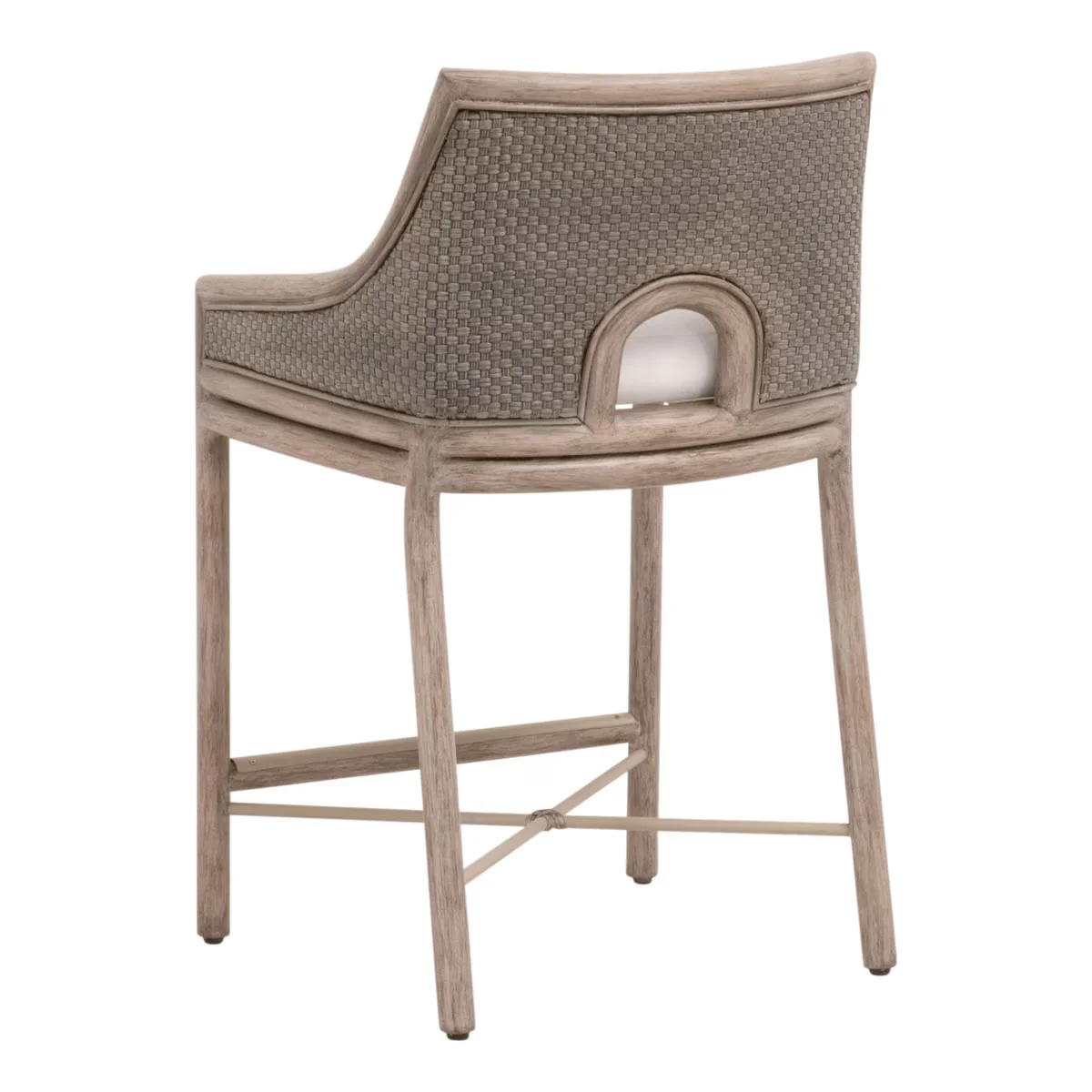 Essentials For Living Adamo Counter Stool ~ French Gray Cabana Loom, LiveSmart Peyton-Pearl With French Gray Mahogany Frame - Image 4