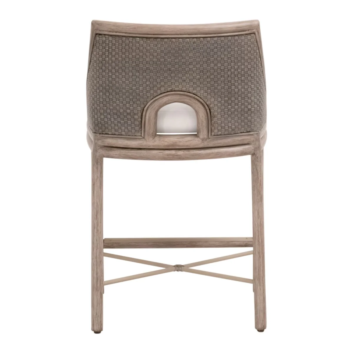 Essentials For Living Adamo Counter Stool ~ French Gray Cabana Loom, LiveSmart Peyton-Pearl With French Gray Mahogany Frame - Image 5