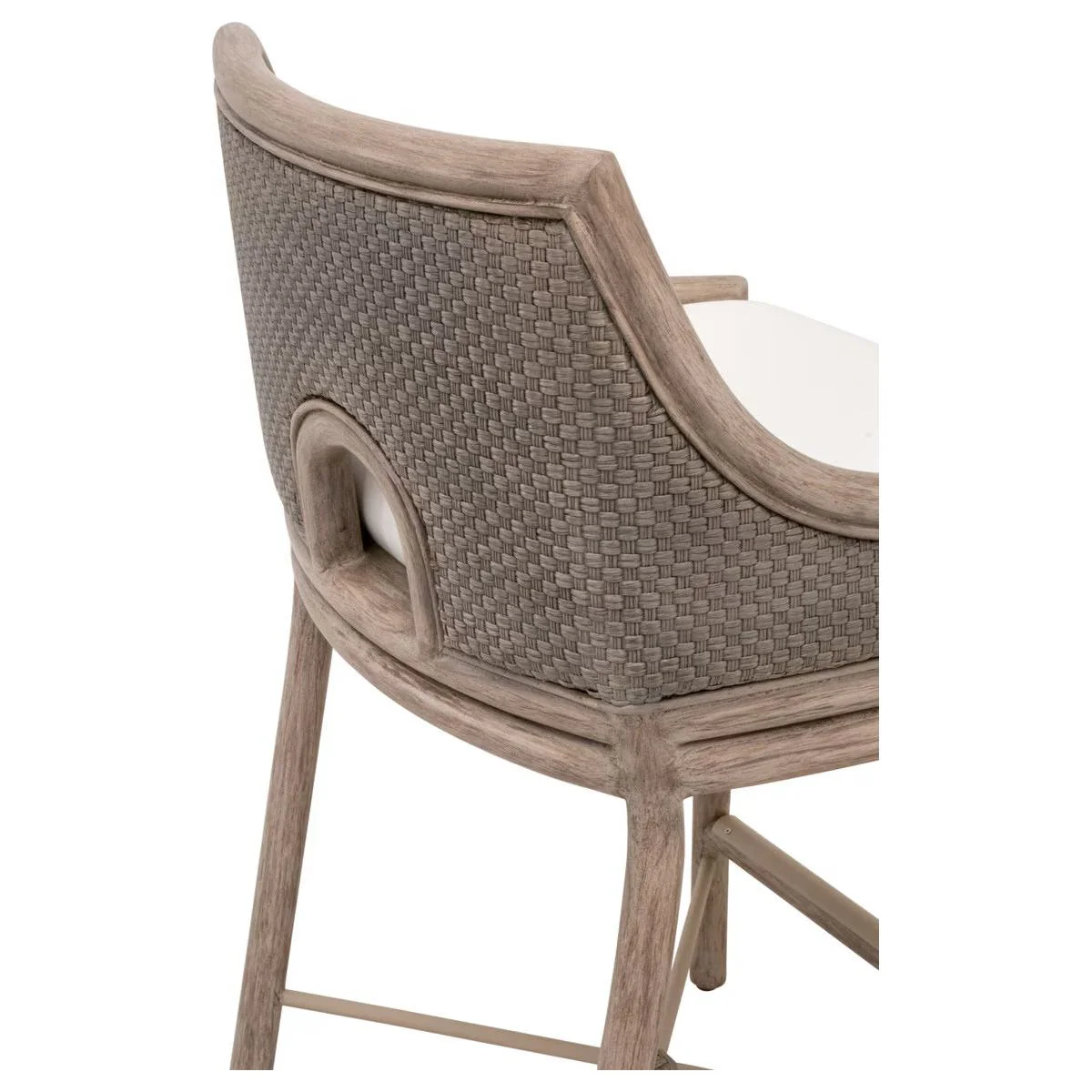 Essentials For Living Adamo Counter Stool ~ French Gray Cabana Loom, LiveSmart Peyton-Pearl With French Gray Mahogany Frame - Image 8