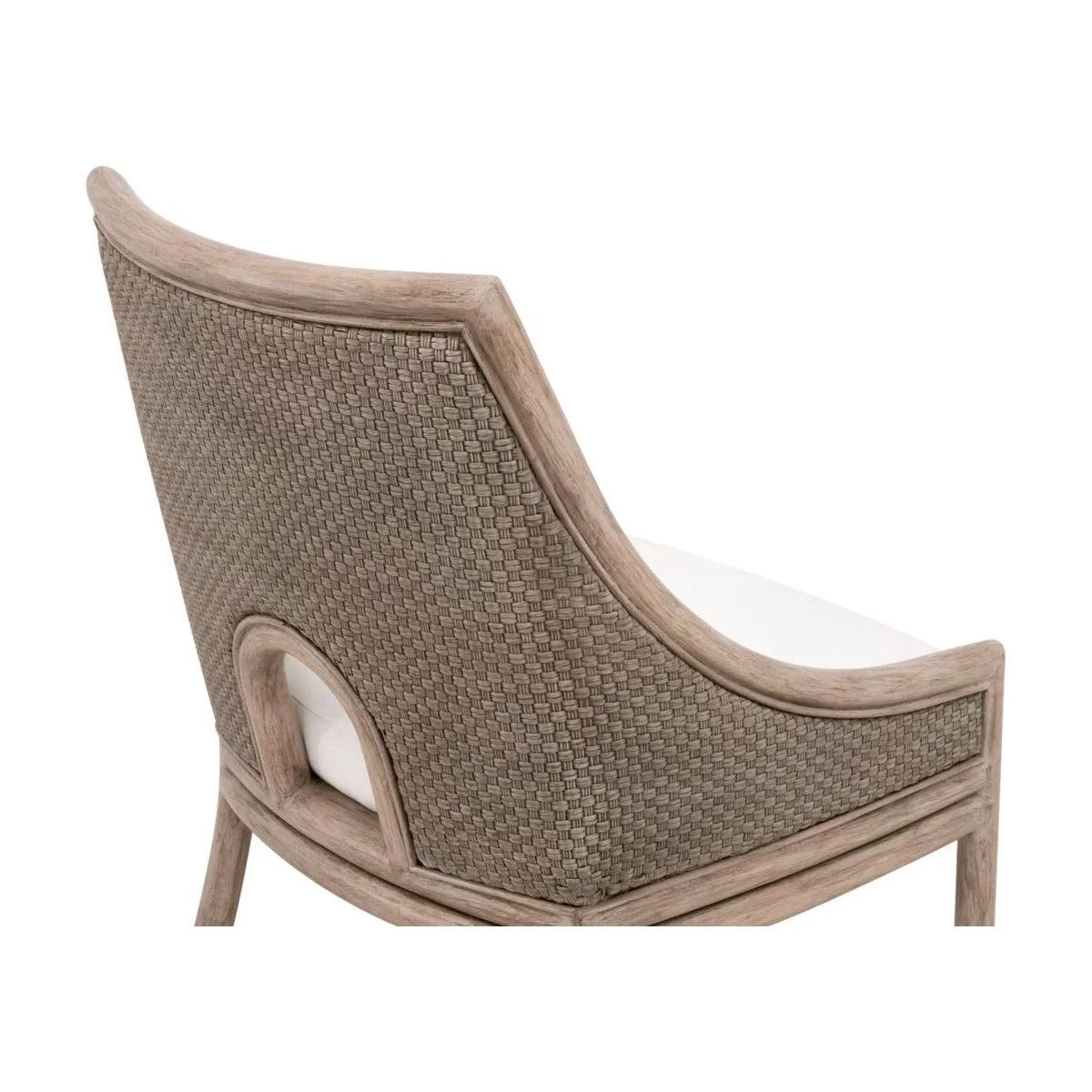 Essentials For Living Adamo Dining Chair~ French Gray Cabana Loom, LiveSmart Peyton-Pearl With French Gray Mahogany Frame ~ Set of 2 - Image 6