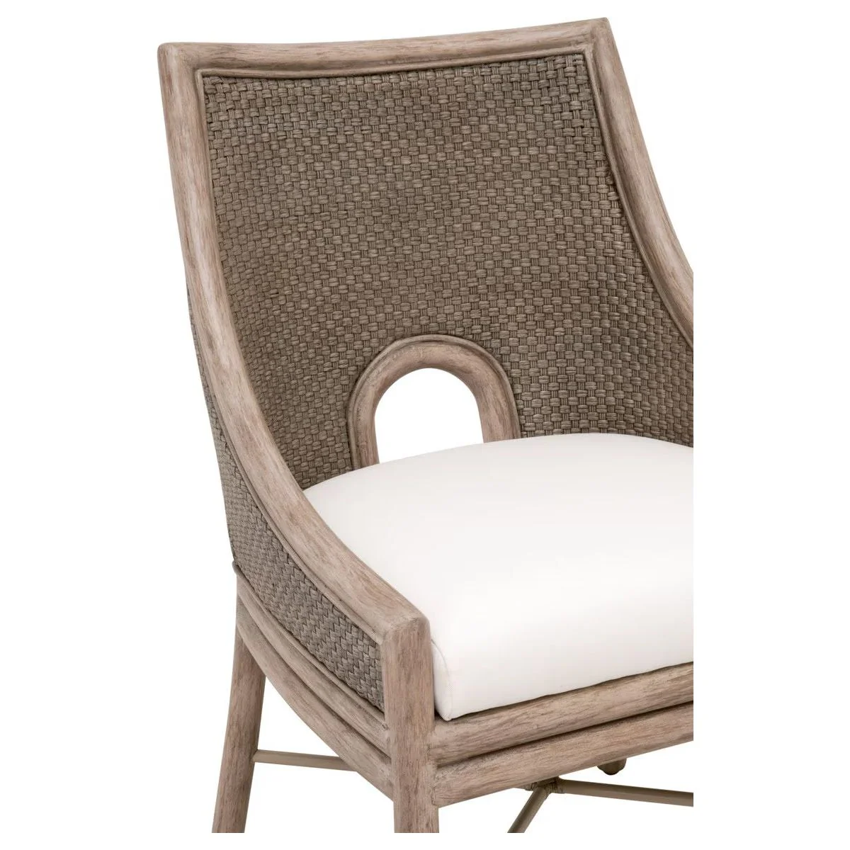 Essentials For Living Adamo Dining Chair~ French Gray Cabana Loom, LiveSmart Peyton-Pearl With French Gray Mahogany Frame ~ Set of 2 - Image 8
