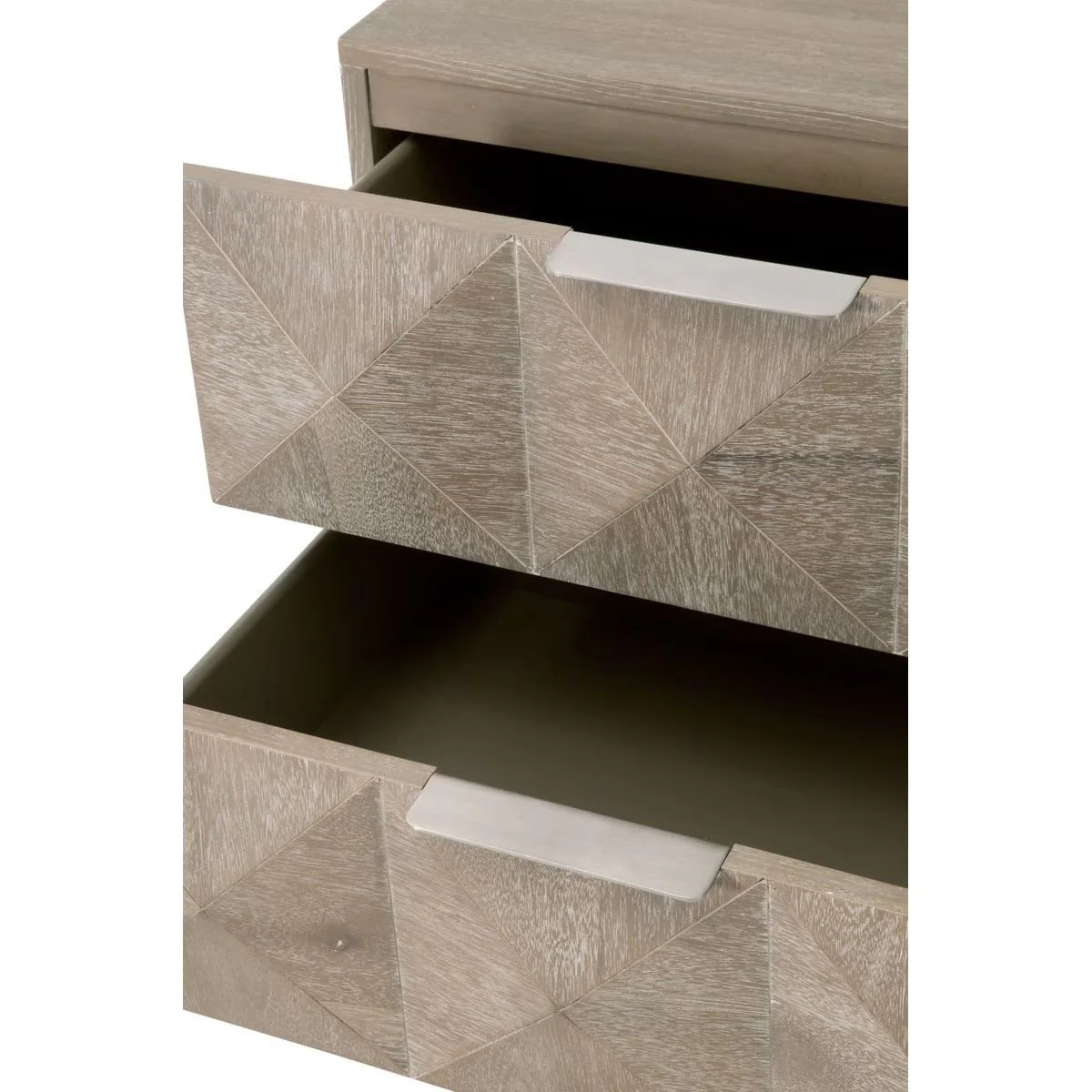 Essentials For Living Atlas 2-Drawer Nightstand ~ Natural Gray Acacia, Brushed Stainless Steel Hardware ~ LIMITED QUANTITY! ~ 1 LEFT! - Image 9
