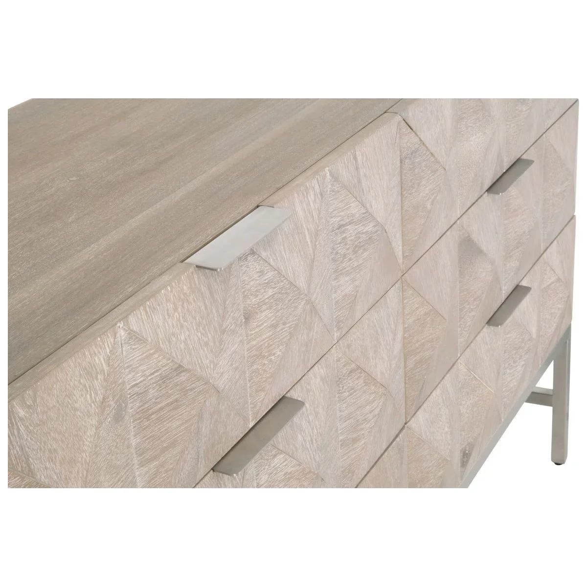 Essentials For Living Atlas 6-Drawer Double Dresser ~ Natural Gray Acacia Wood With  Brushed Stainless Steel Hardware ~ LIMITED QUANTITY! ~ 1 LEFT - Image 5