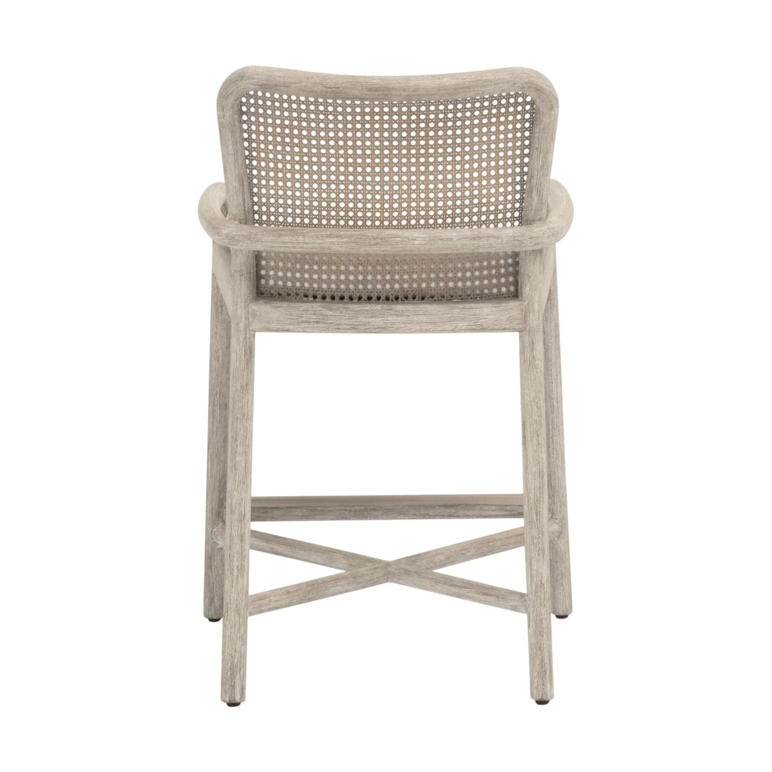 Essentials For Living Avalon Counter Stool ~ LiveSmart Peyton Pearl With Natural Gray Mahogany Frame And Cane - Image 5