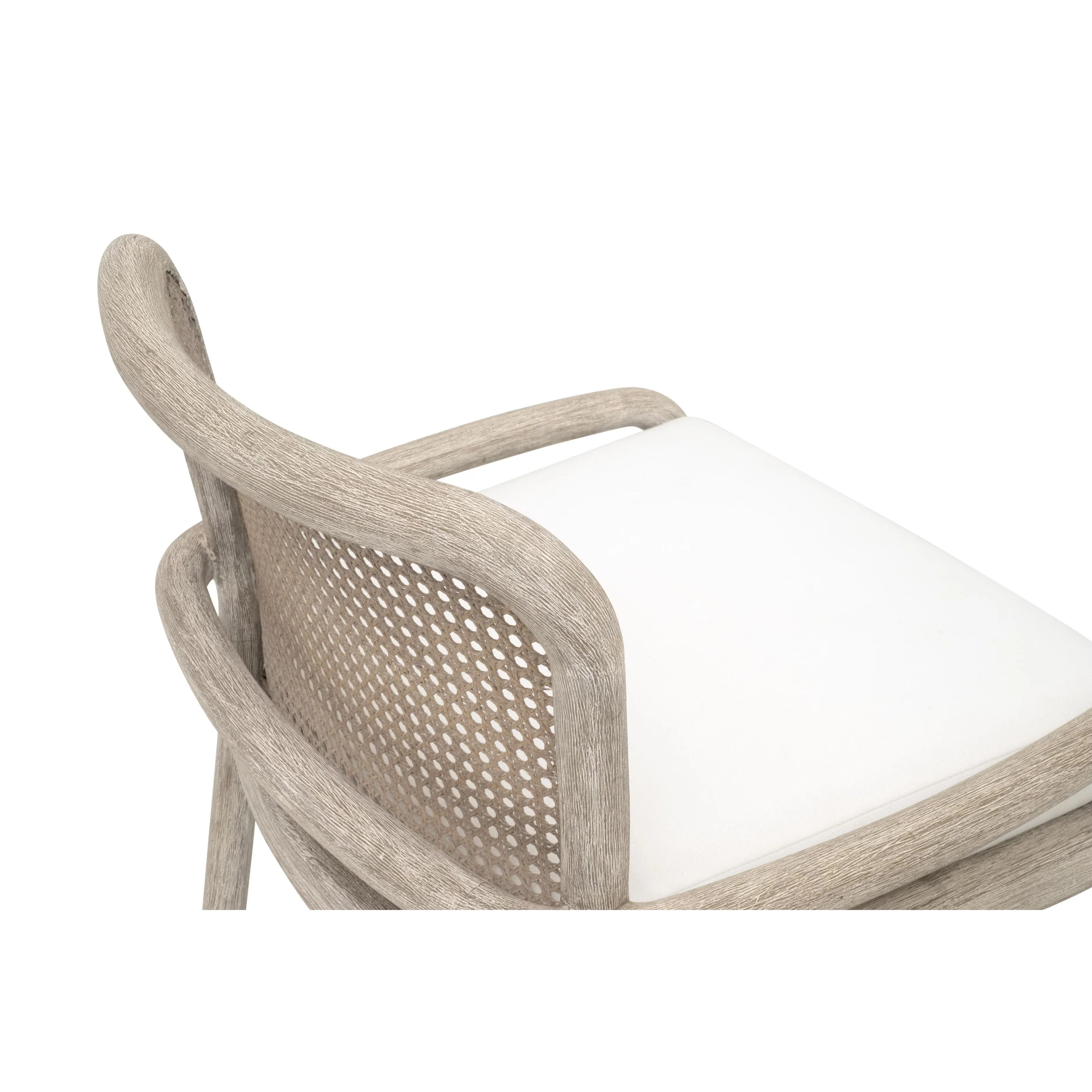 Essentials For Living Avalon Counter Stool ~ LiveSmart Peyton Pearl With Natural Gray Mahogany Frame And Cane - Image 6