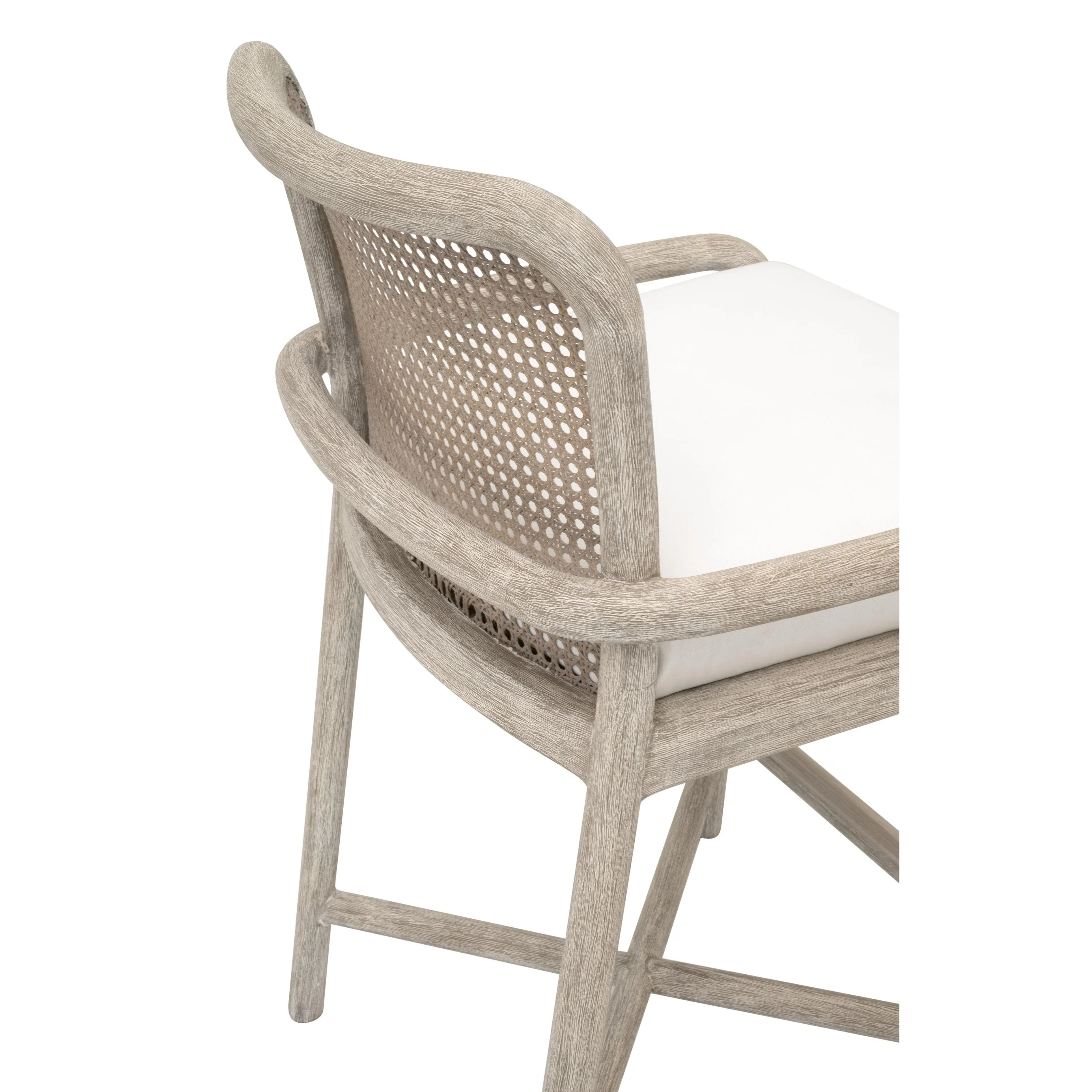 Essentials For Living Avalon Counter Stool ~ LiveSmart Peyton Pearl With Natural Gray Mahogany Frame And Cane - Image 8