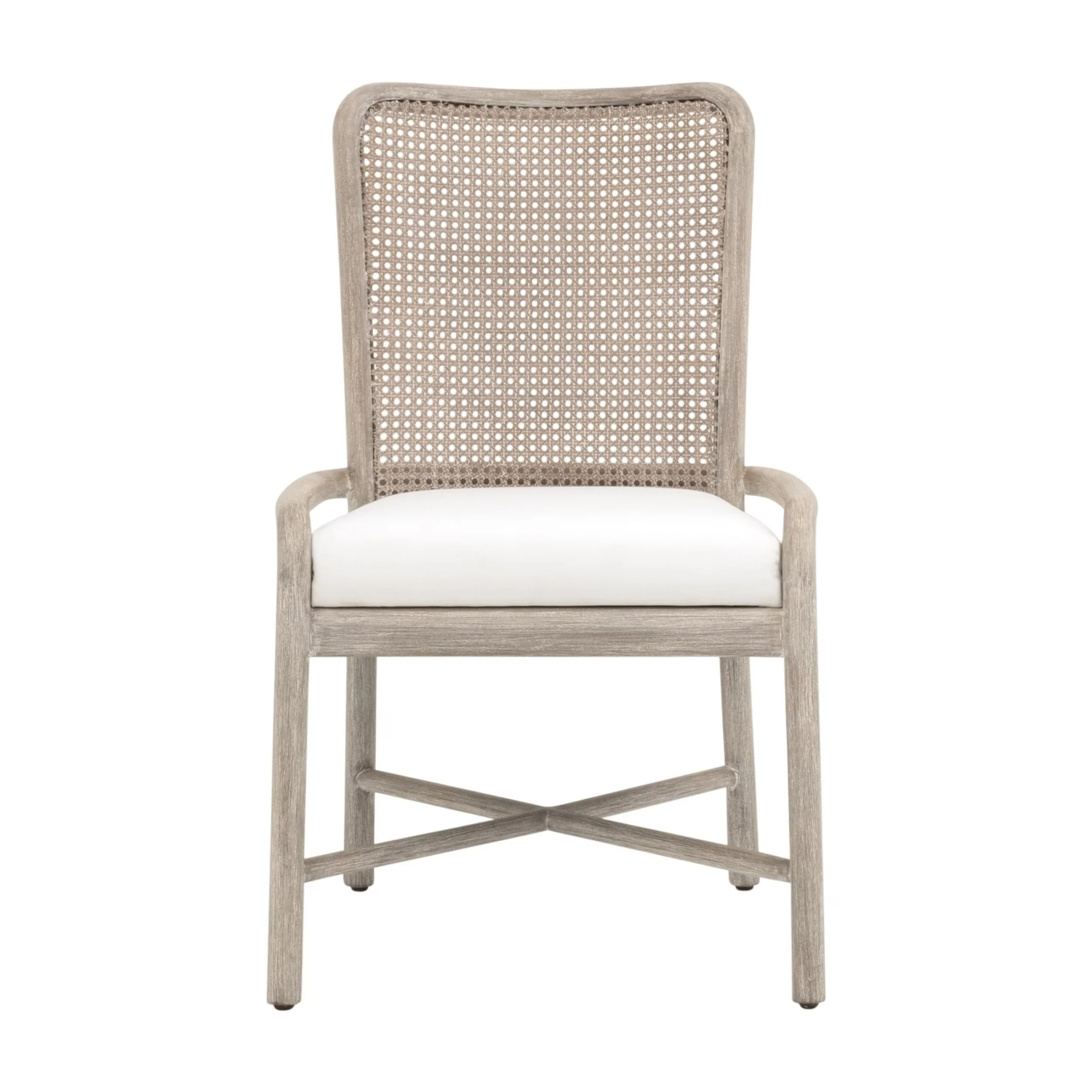 Essentials For Living Avalon Dining Chairs ~ LiveSmart Peyton Pearl With Natural Gray Mahogany And Cane ~ Set Of Two
