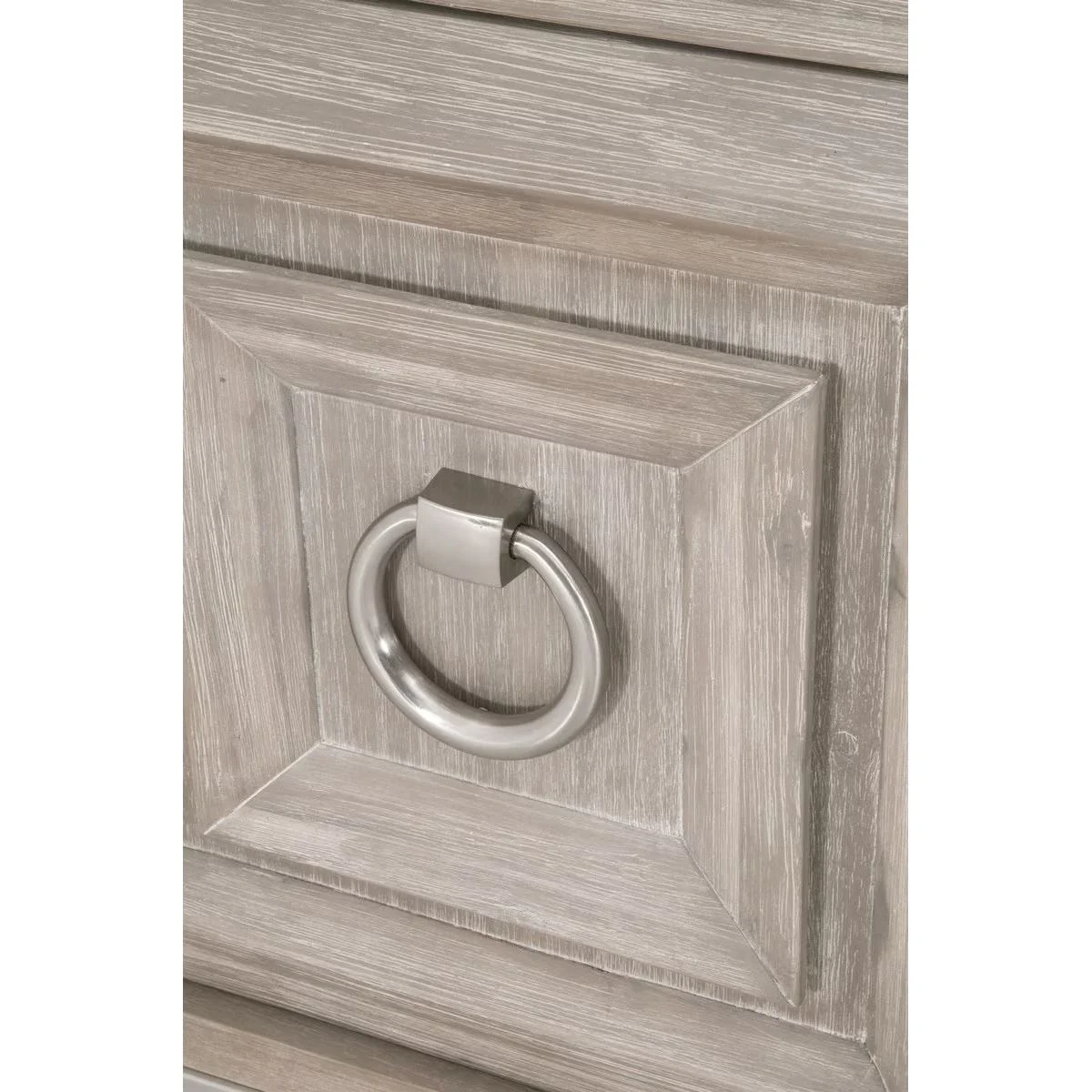 Essentials For Living Azure Media Chest ~ Natural Gray Acacia, White Carrera Marble With Brushed Stainless Steel Hardware - Image 6