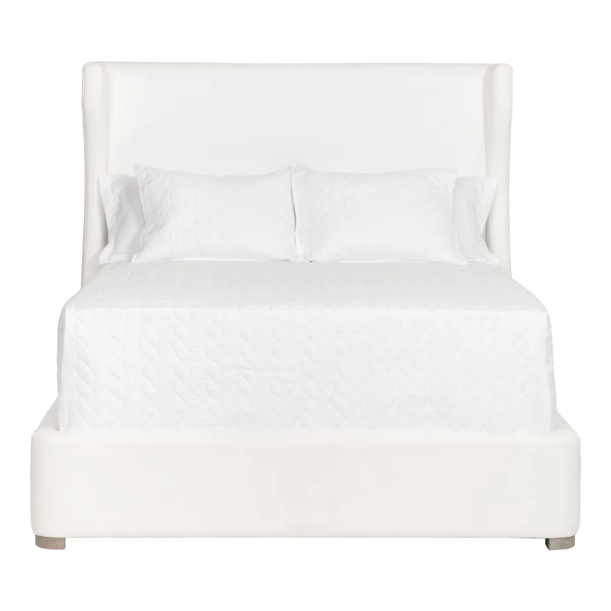 Essentials For Living Balboa Standard King Bed ~ LiveSmart Peyton-Pearl Performance Fabric With Natural Gray Oak