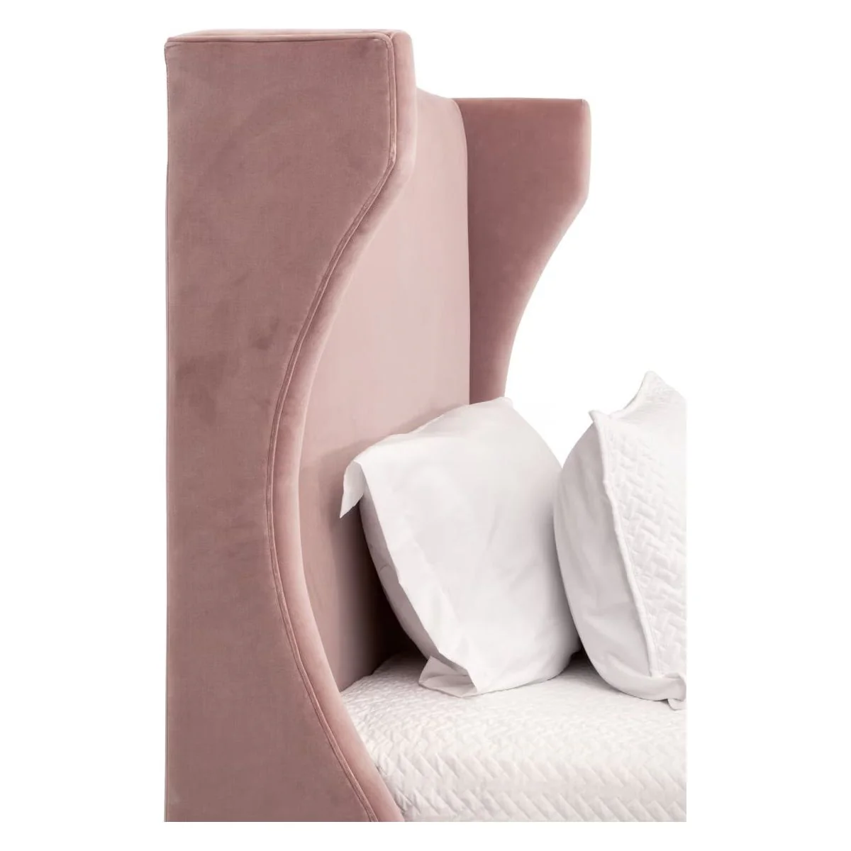 Essentials For Living Balboa Twin Bed ~ Petal Velvet Fabric With Natural Gray Oak - Image 8