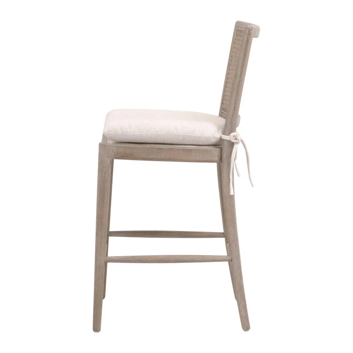 Essentials For Living Blume Counter Stool ~ Textured Cream Linen Fabric With Natural Gray Oak & Cane Frame - Image 3