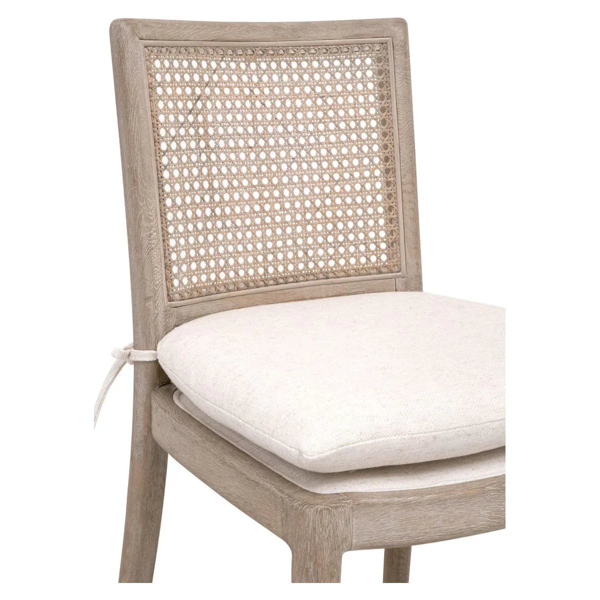 Essentials For Living Blume Counter Stool ~ Textured Cream Linen Fabric With Natural Gray Oak & Cane Frame - Image 6
