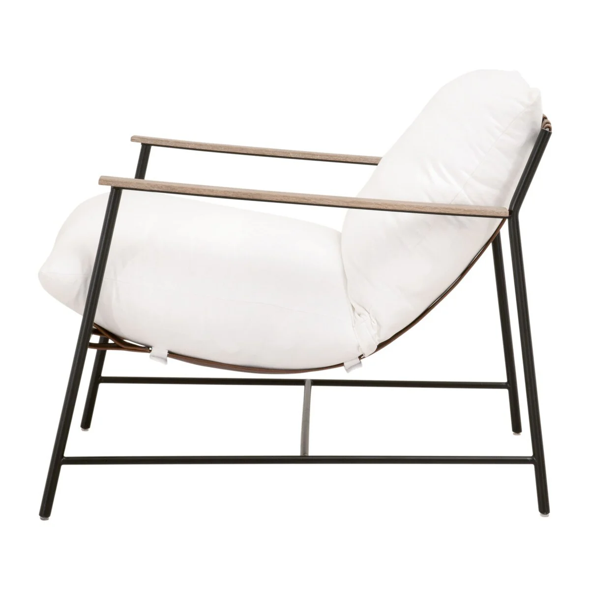 Essentials For Living Brando Club Chair~ LiveSmart Peyton-Pearl, Chestnut Top Grain Leather, Natural Gray Oak With Black Iron - Image 3
