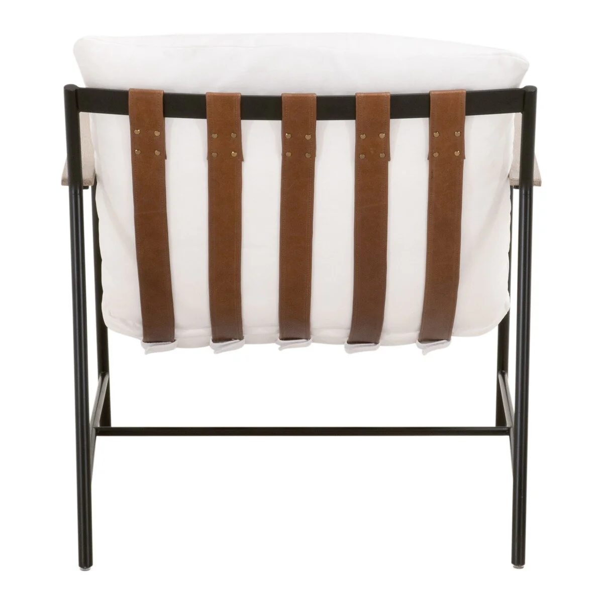 Essentials For Living Brando Club Chair~ LiveSmart Peyton-Pearl, Chestnut Top Grain Leather, Natural Gray Oak With Black Iron - Image 5