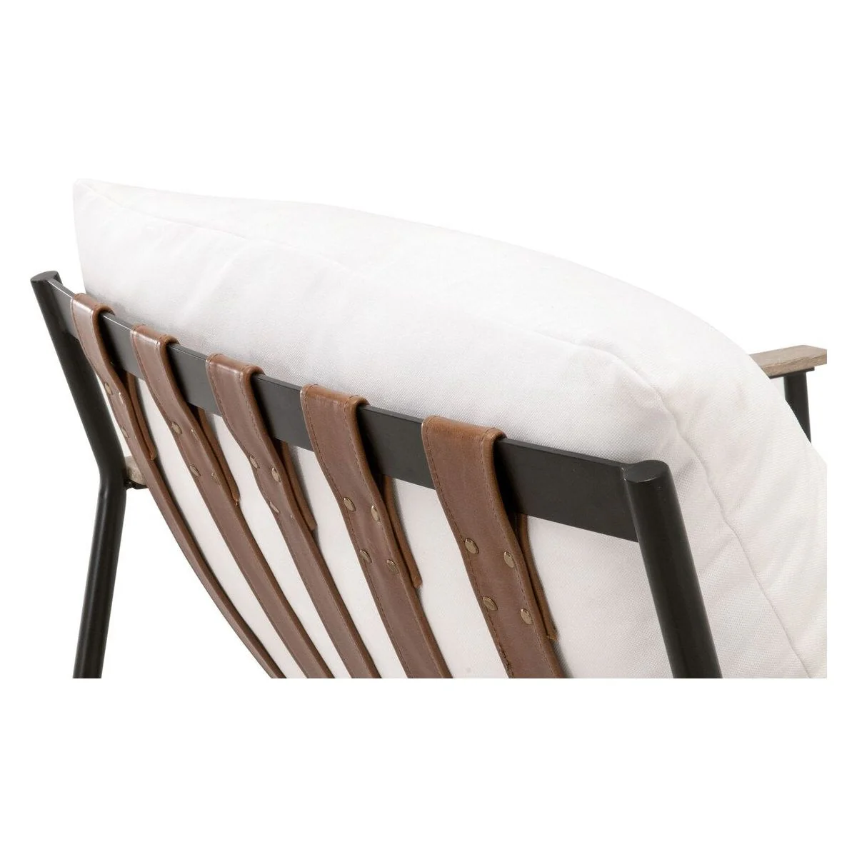 Essentials For Living Brando Club Chair~ LiveSmart Peyton-Pearl, Chestnut Top Grain Leather, Natural Gray Oak With Black Iron - Image 6
